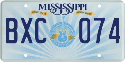 MS license plate BXC074