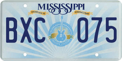 MS license plate BXC075