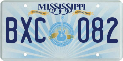 MS license plate BXC082