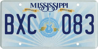 MS license plate BXC083
