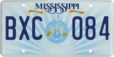 MS license plate BXC084