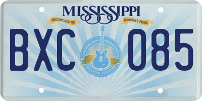 MS license plate BXC085