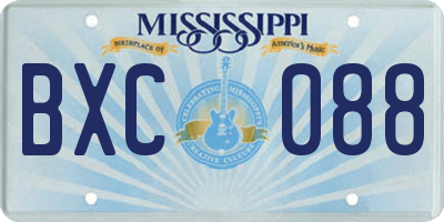 MS license plate BXC088