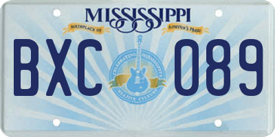MS license plate BXC089