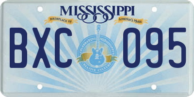 MS license plate BXC095