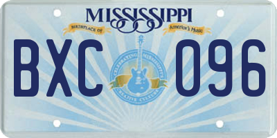 MS license plate BXC096