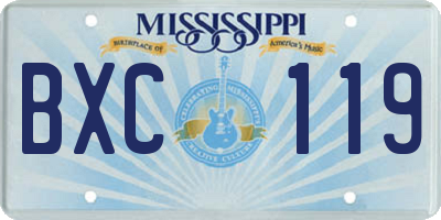 MS license plate BXC119