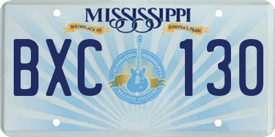 MS license plate BXC130