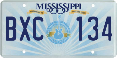 MS license plate BXC134