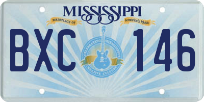 MS license plate BXC146