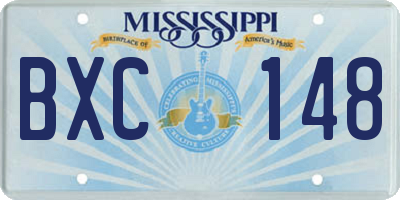 MS license plate BXC148
