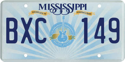 MS license plate BXC149