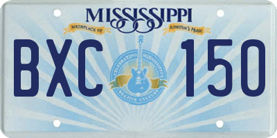 MS license plate BXC150