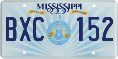 MS license plate BXC152