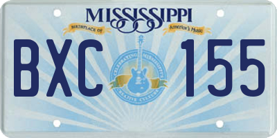 MS license plate BXC155