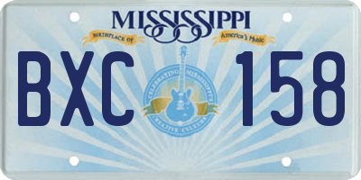 MS license plate BXC158