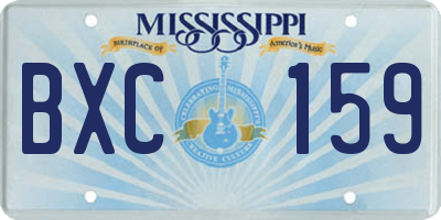 MS license plate BXC159