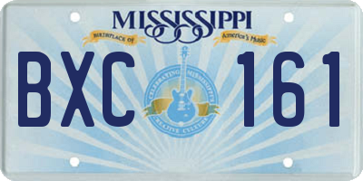 MS license plate BXC161