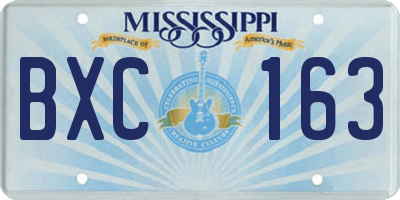 MS license plate BXC163