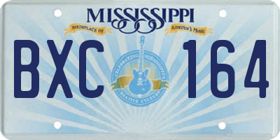 MS license plate BXC164