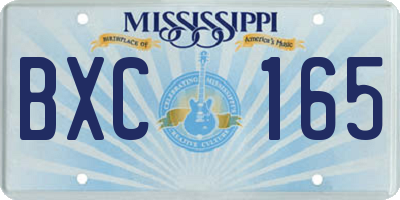 MS license plate BXC165