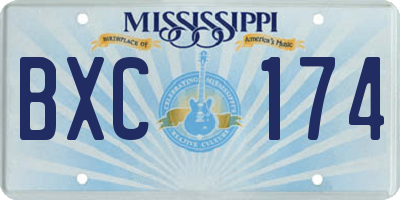MS license plate BXC174