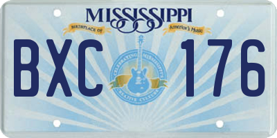 MS license plate BXC176