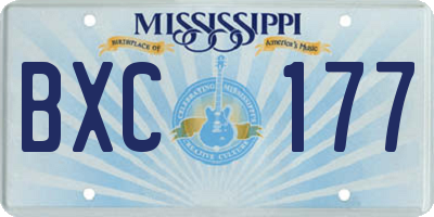 MS license plate BXC177