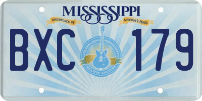 MS license plate BXC179