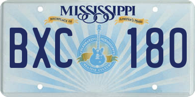 MS license plate BXC180