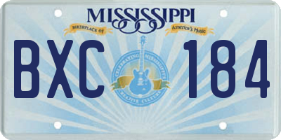 MS license plate BXC184