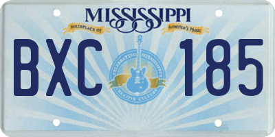 MS license plate BXC185