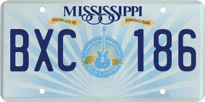 MS license plate BXC186