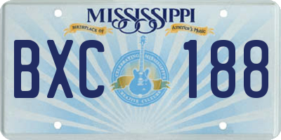 MS license plate BXC188