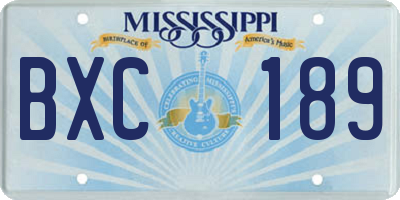 MS license plate BXC189
