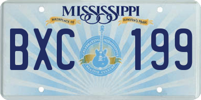 MS license plate BXC199