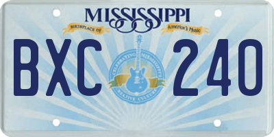 MS license plate BXC240