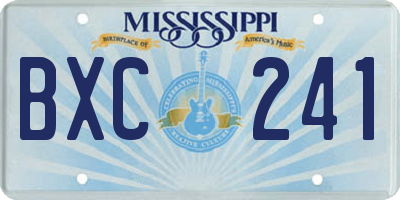 MS license plate BXC241