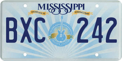 MS license plate BXC242