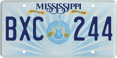 MS license plate BXC244
