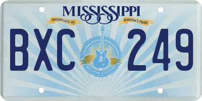 MS license plate BXC249