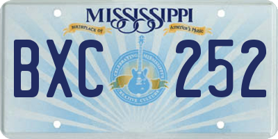 MS license plate BXC252