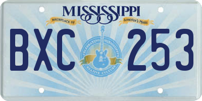 MS license plate BXC253