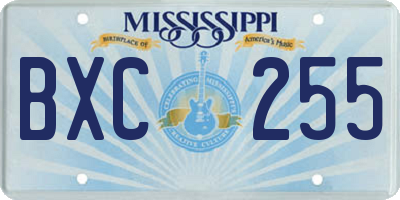 MS license plate BXC255
