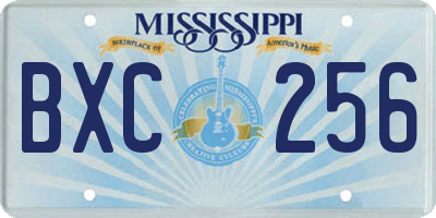 MS license plate BXC256