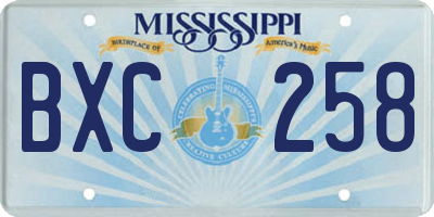 MS license plate BXC258