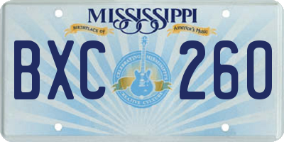 MS license plate BXC260