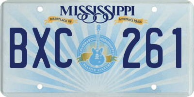 MS license plate BXC261