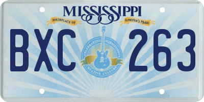 MS license plate BXC263