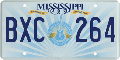 MS license plate BXC264